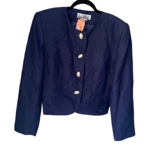 Sk & Company jacket blazer linen blend navy blue NEW old stock size 10‎ lined